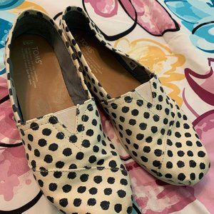 TOMS Natural & Navy Polka Dot Alpargata